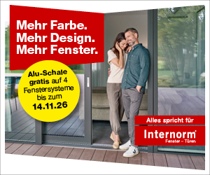 Internorm 2026 Aktion Aluschale gratis für 4 Fenstersysteme